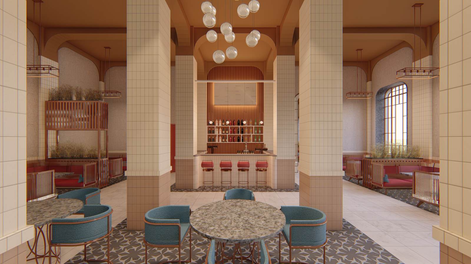 Проект ресторана в стиле ar deco