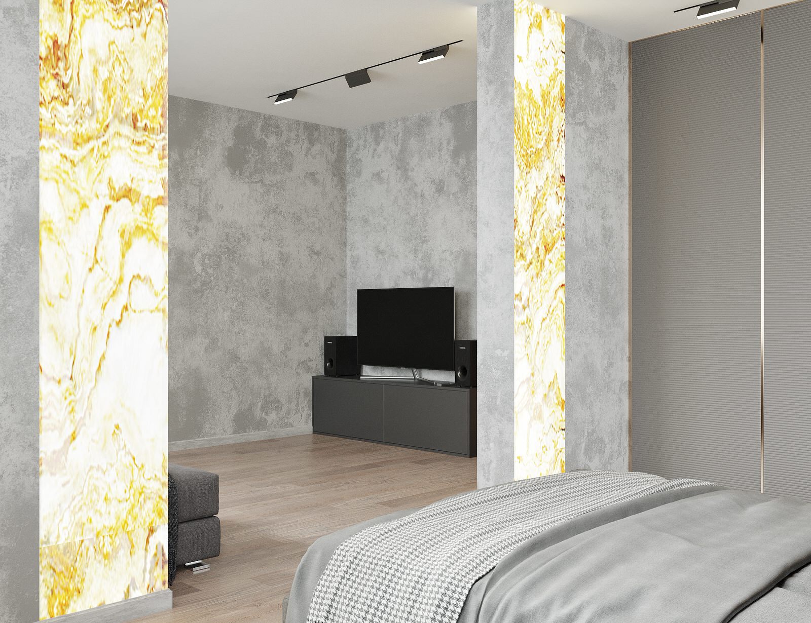 Трехкомнатная квартира для семьи из 4 человек с монохромным интерьером