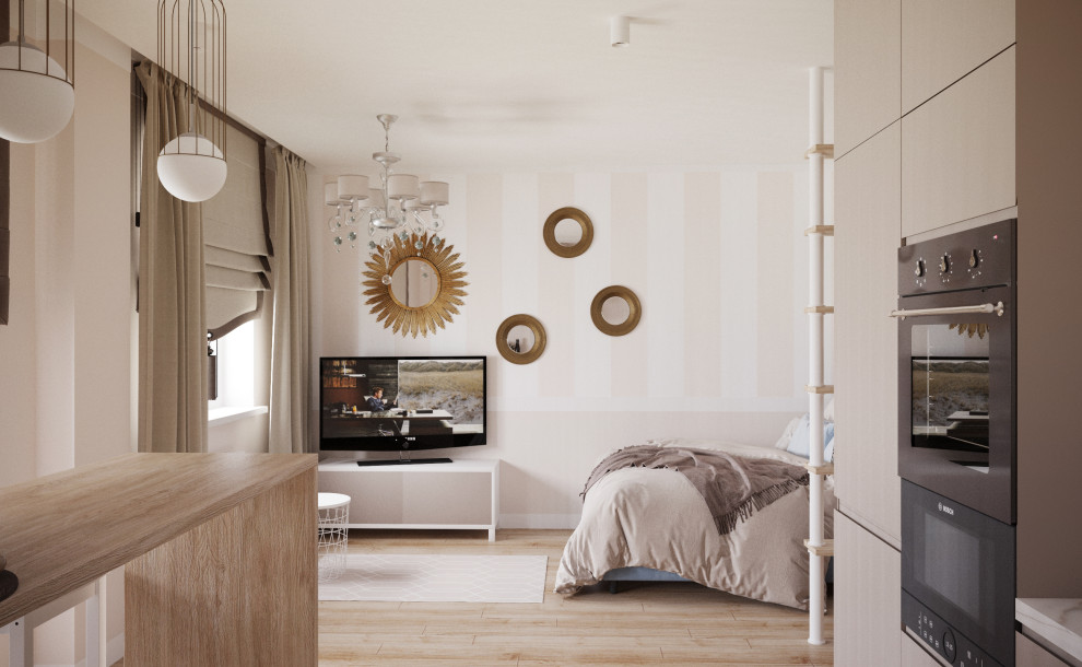 Квартира 31 м2 для молодой девушки в стиле современная классика