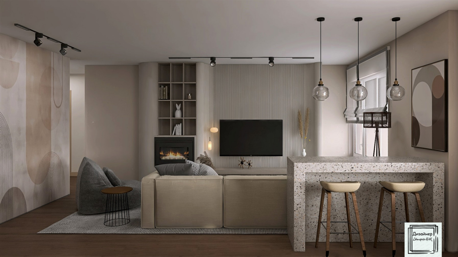 Обложка проекта: Кухня-гостиная