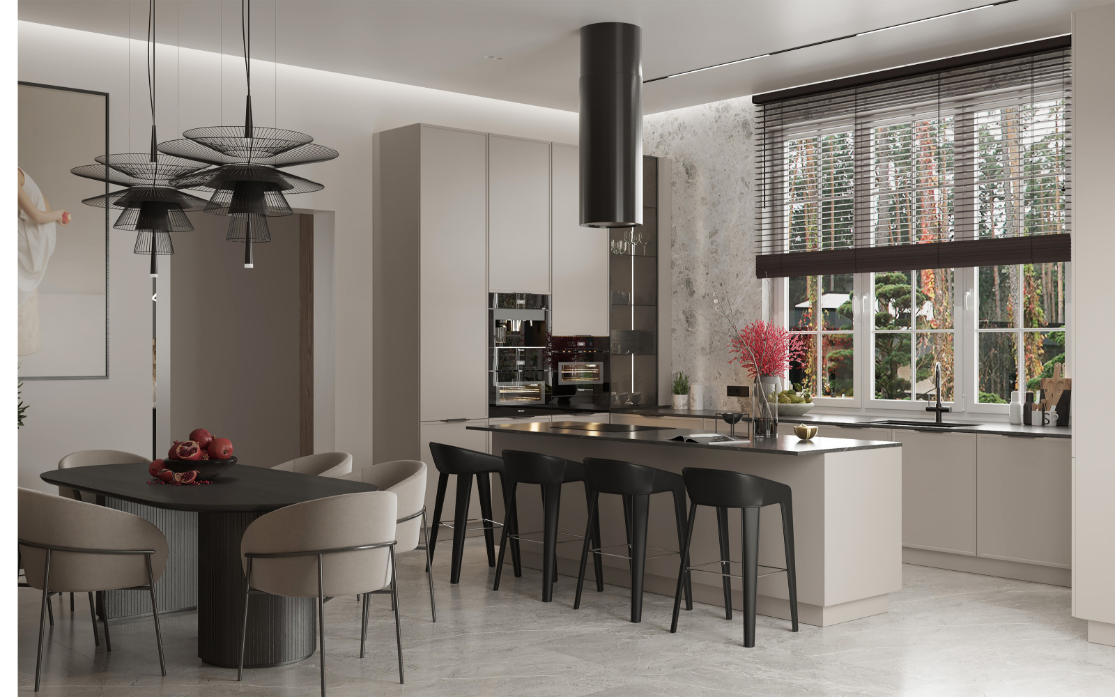 Проект кухни в трехэтажной доме на улице Красная в городе Калининграде