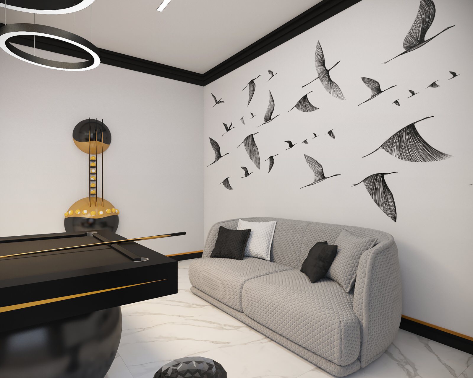 Комната для бильярда в загородном доме