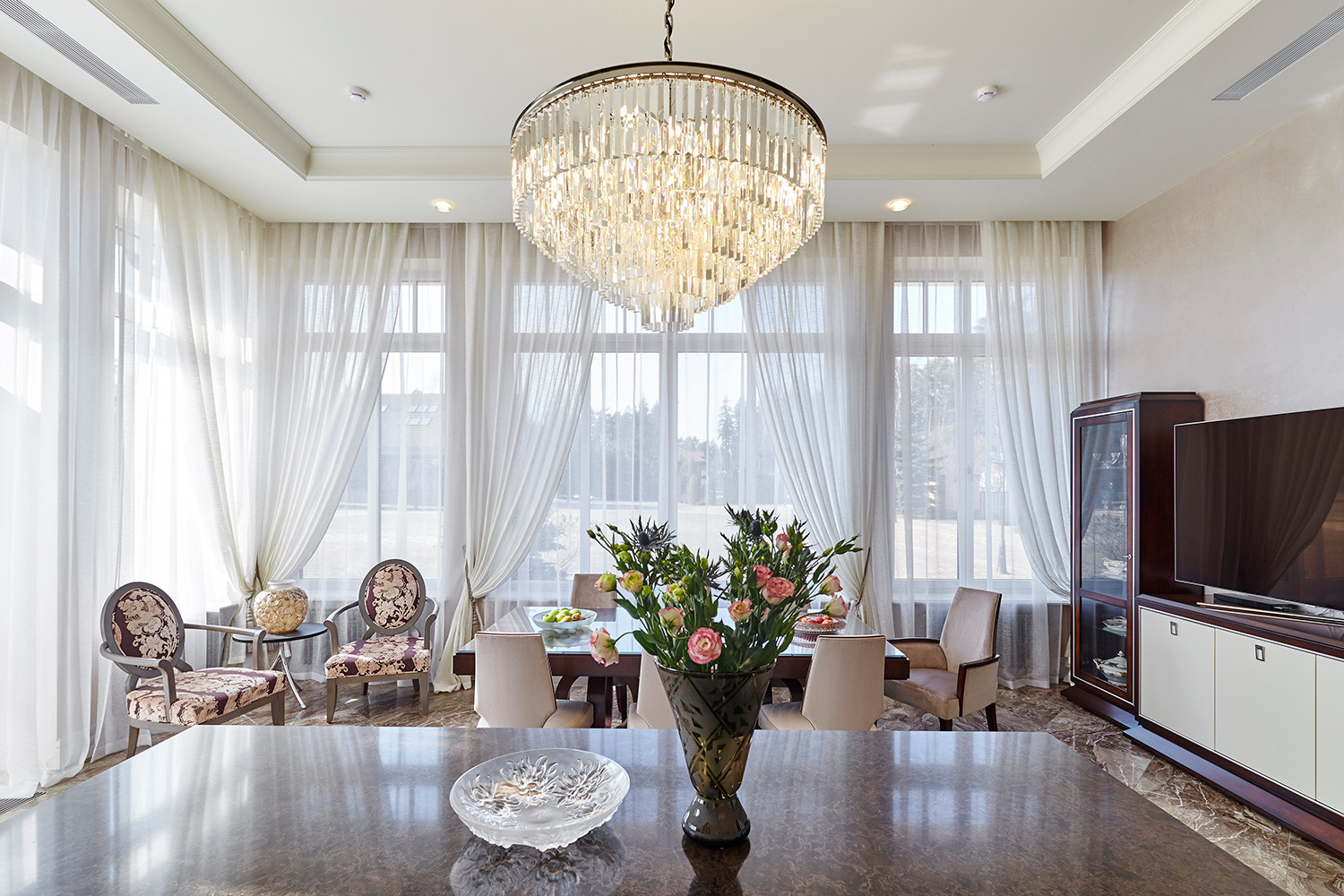 Кухня столовая в американском стиле