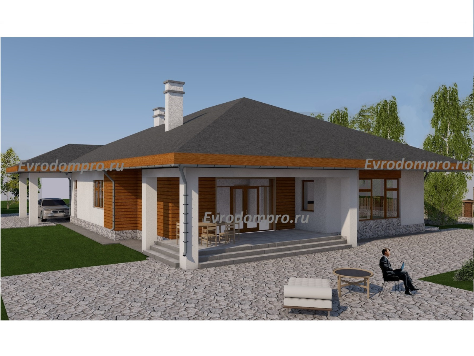 Обложка проекта: Проект дома в американском стиле R-74