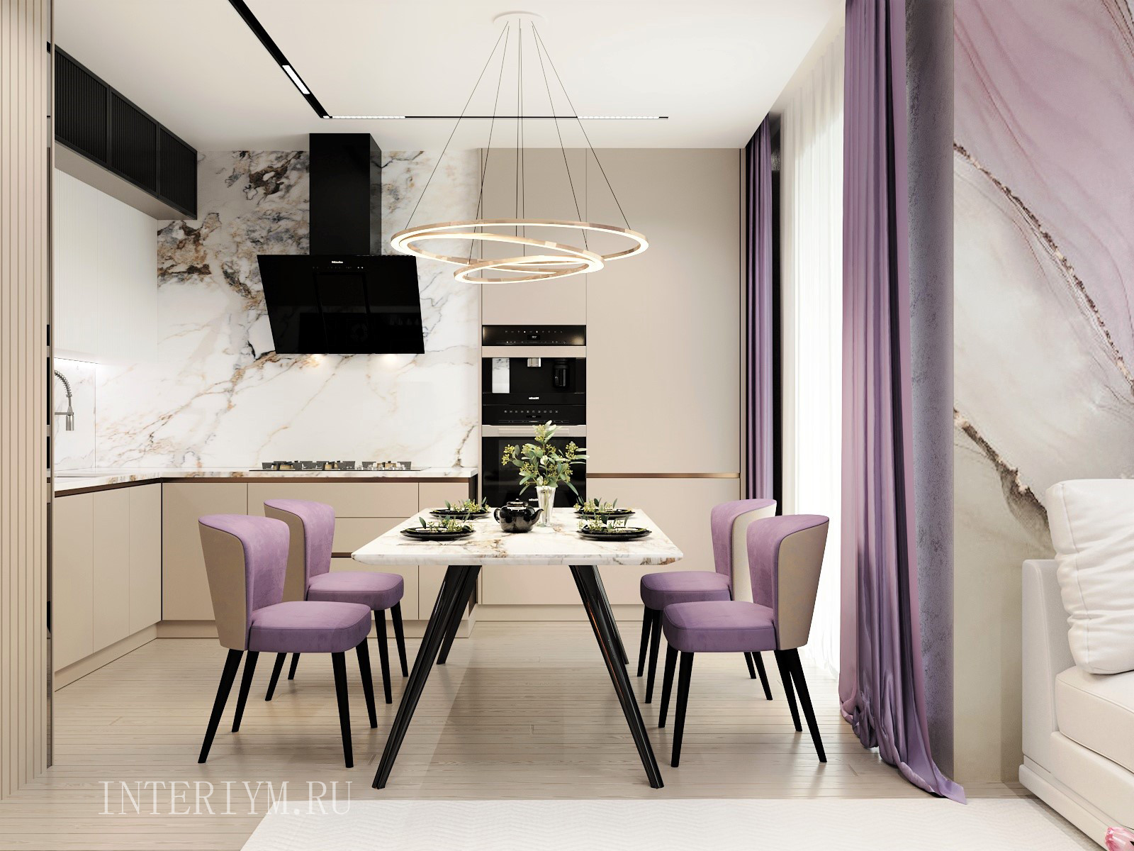 Обложка проекта: Дизайн кухни-гостиной в кв. по ул. Батальонная, 13