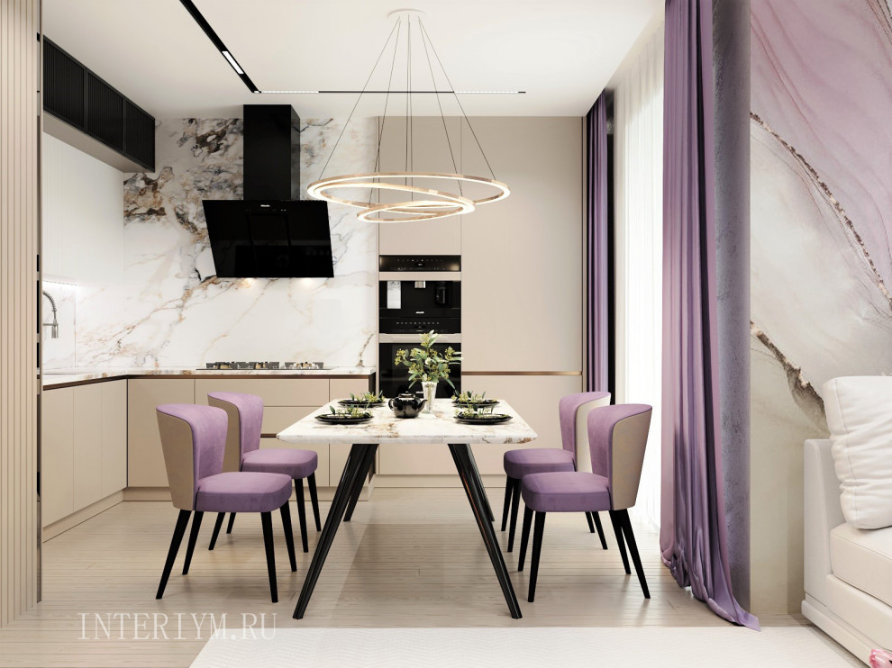 Обложка проекта: Дизайн кухни-гостиной в кв. по ул. Батальонная, 13