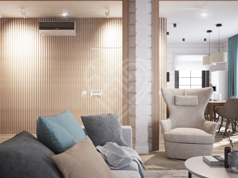 Дизайн интерьера дома из клеёного бруса в Подмосковье