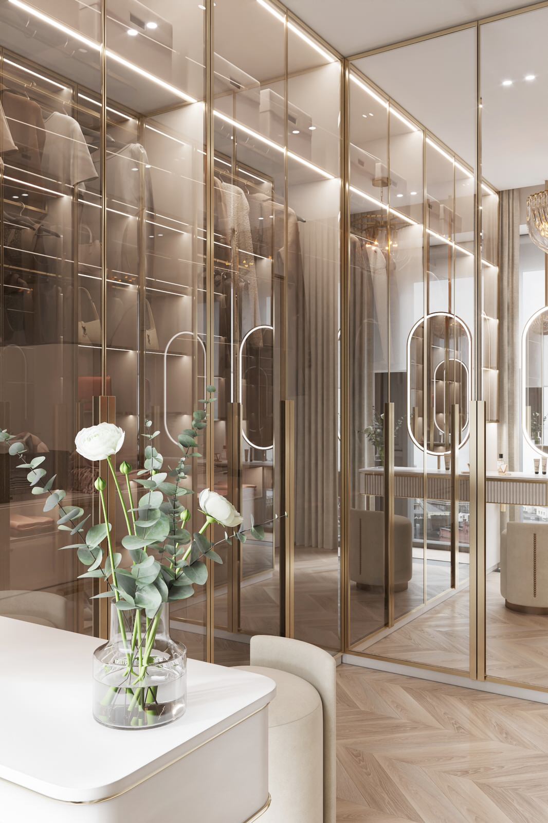 Интерьер в бежевых оттенках в ЖК Eniteo