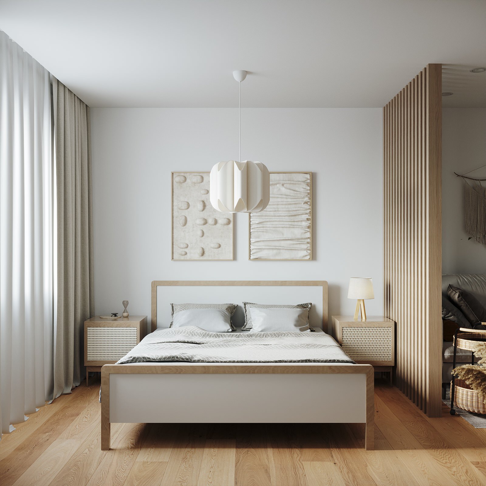 Проект совмещенной спальни-гостиной