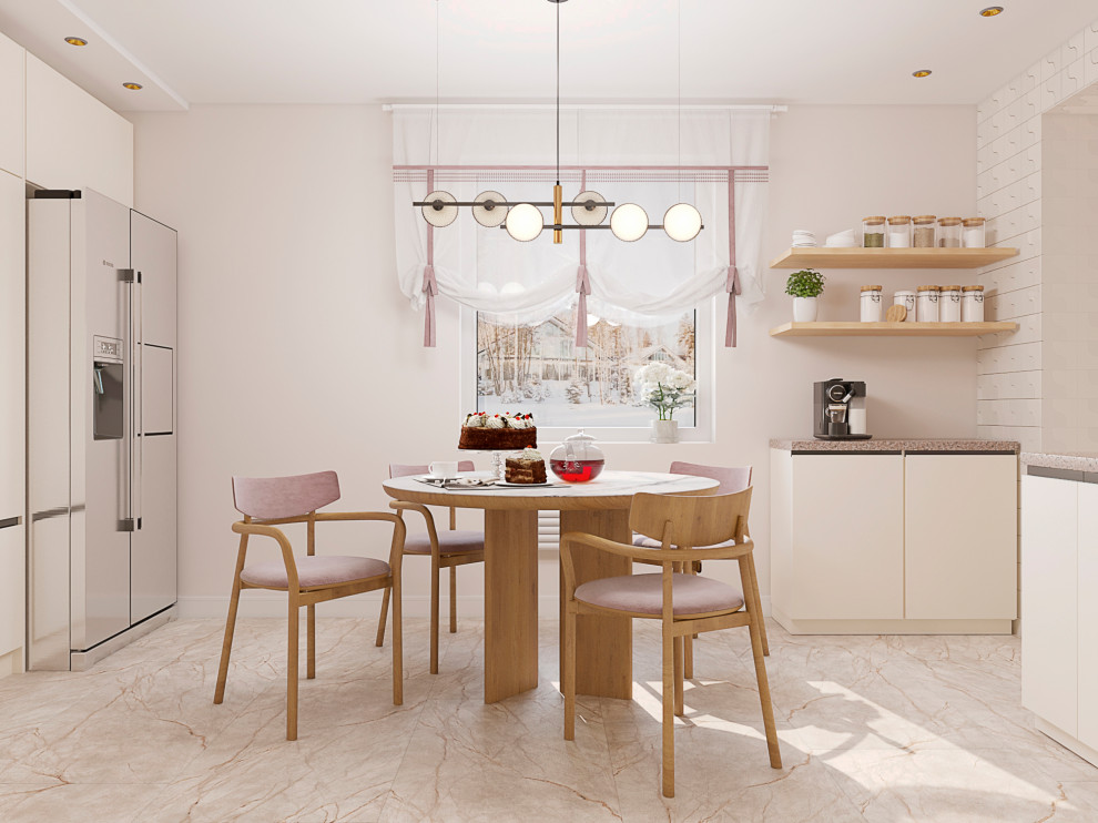 Кухня - гостиная с воздушной лестницей