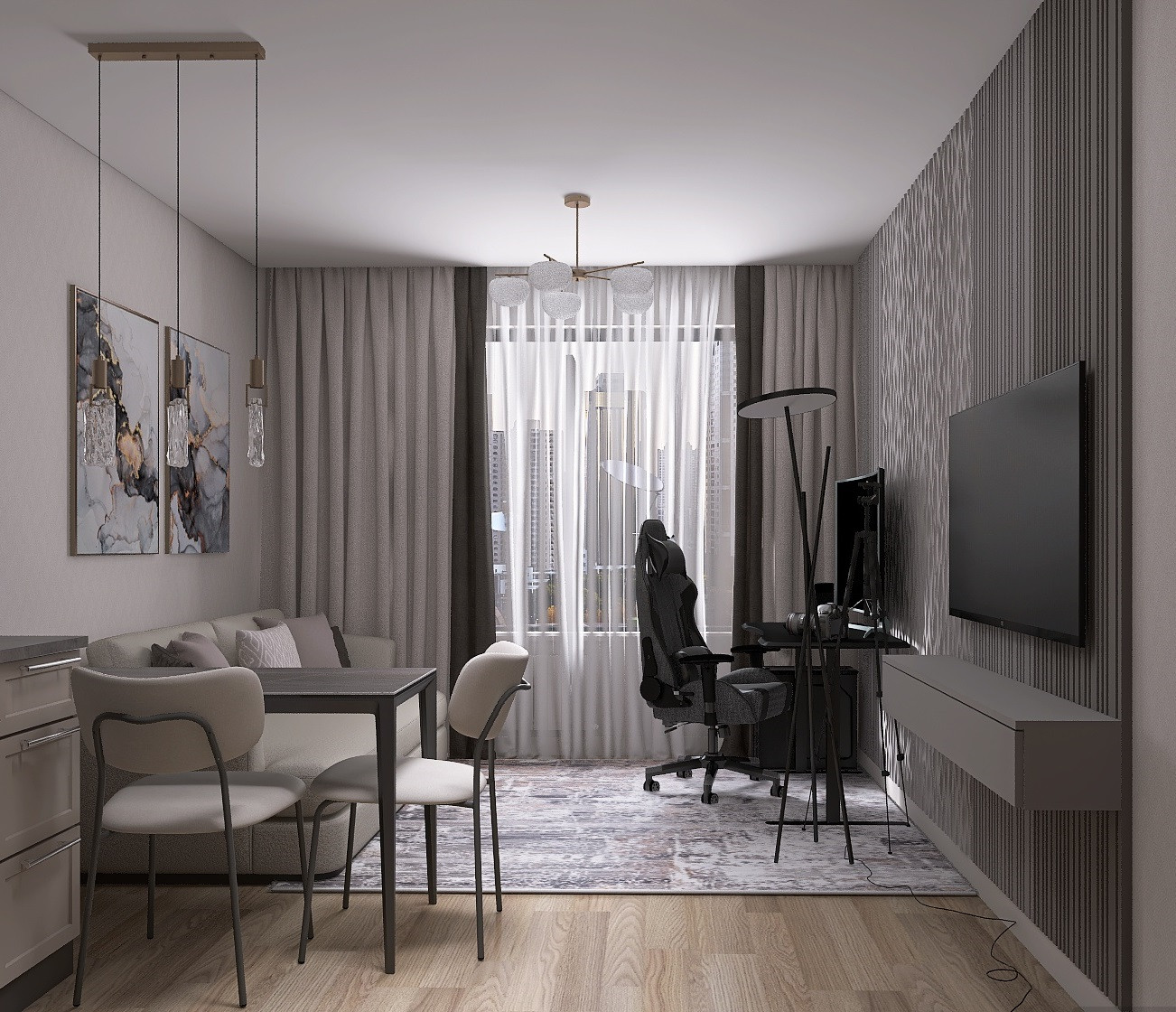 Обложка проекта: Квартира для девушки "кофе с молоком"