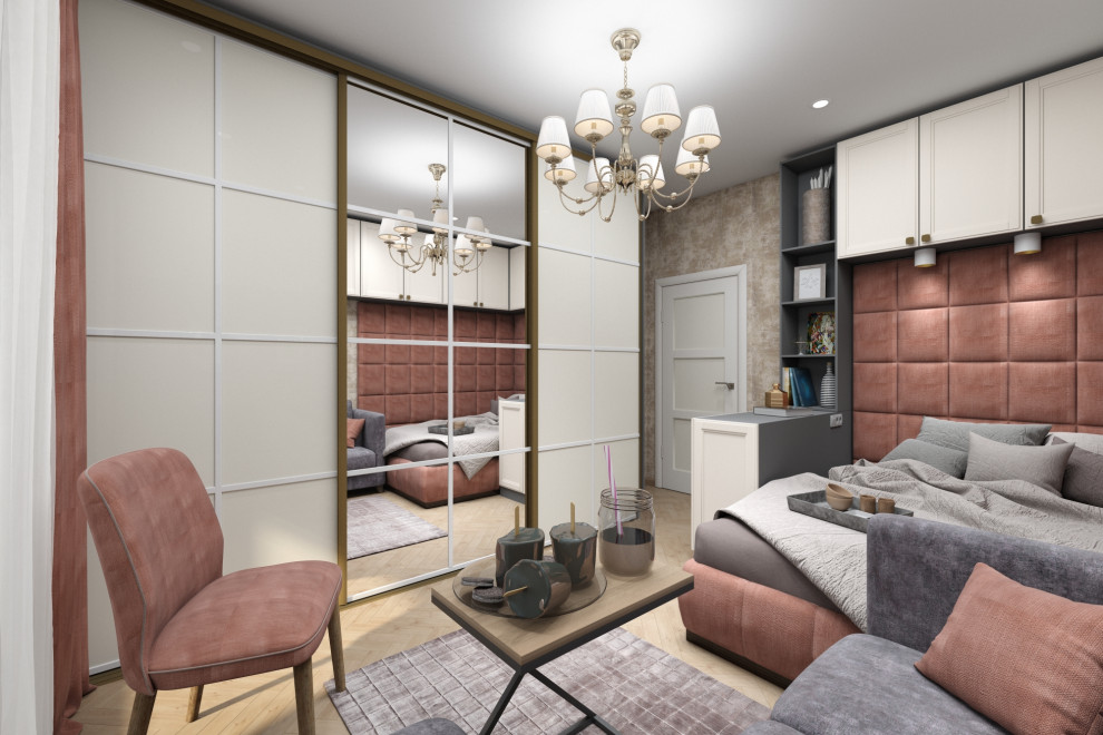 Дизайн-проект спальня-гостиная 15,5 кв.м.