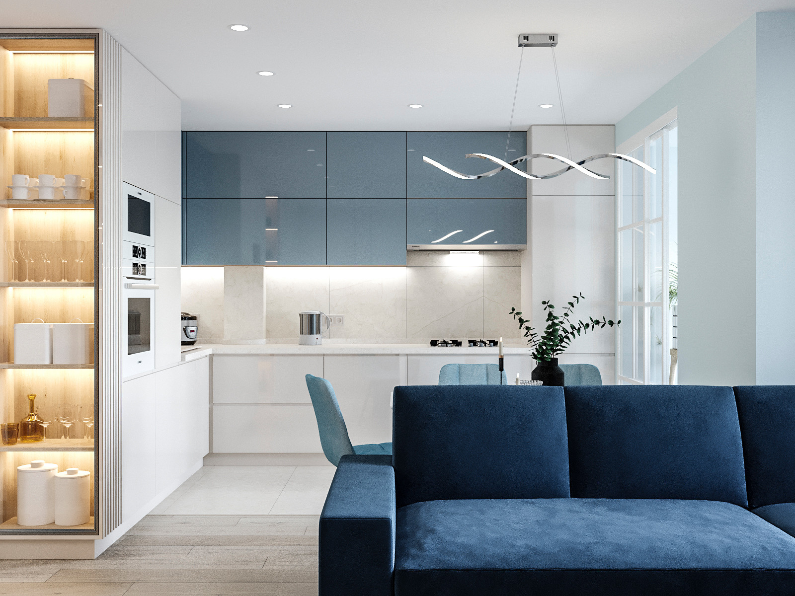 Трехкомнатная квартира в свежих оттенках