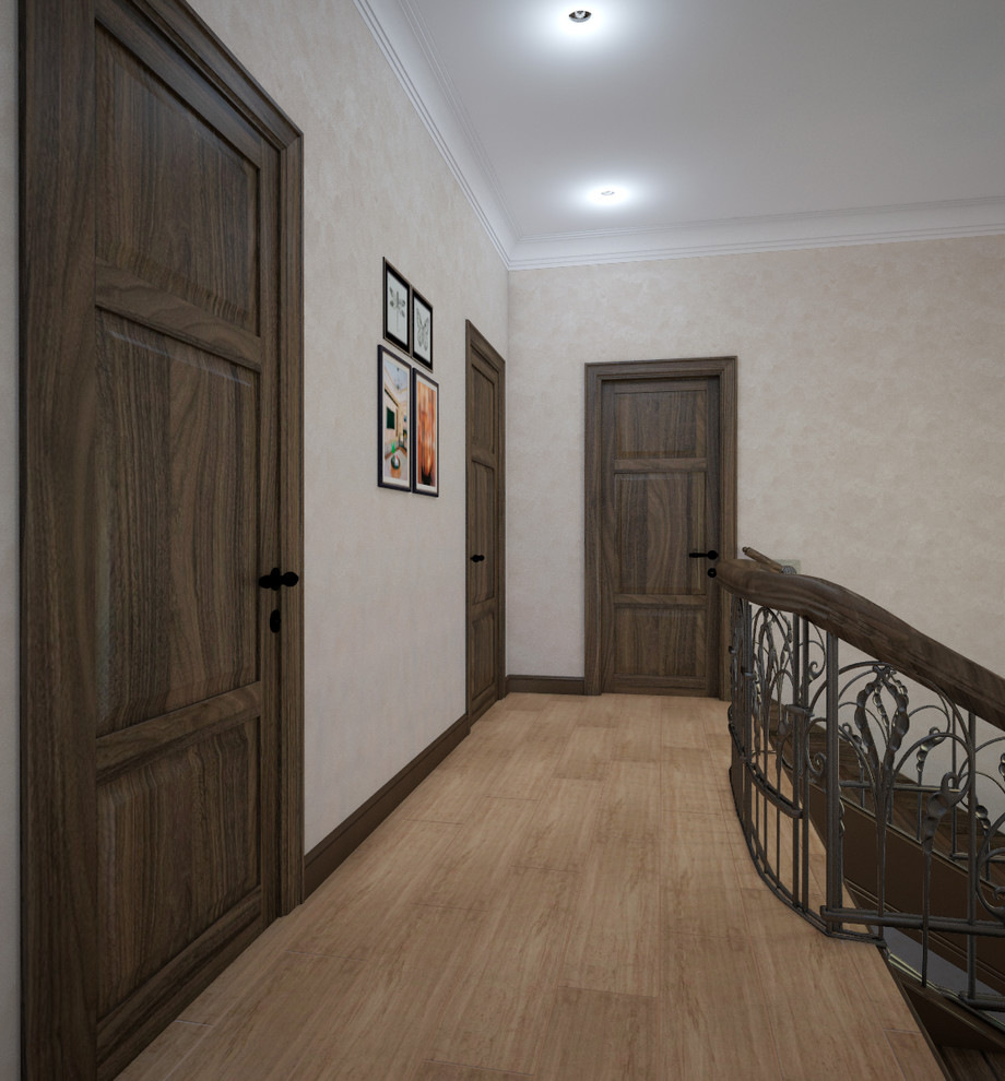 Дом в Щекино. Комната отдыха и лестничное пространство