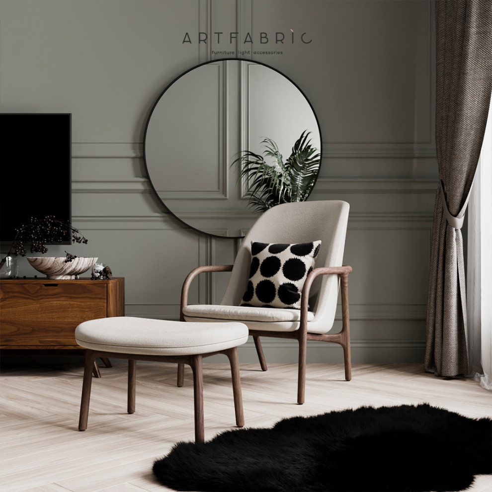 Обложка проекта: Современная гостиная: кресло, оттоманка и ТВ-тумба Artfabric