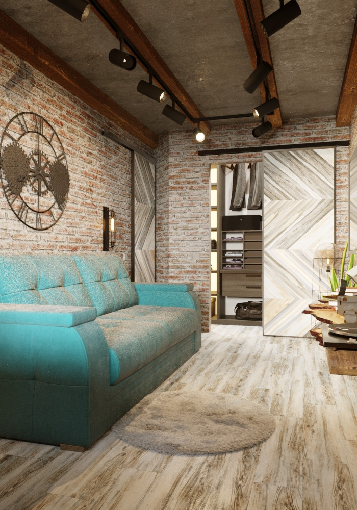 Проект однокомнатной квартиры в стиле лофт