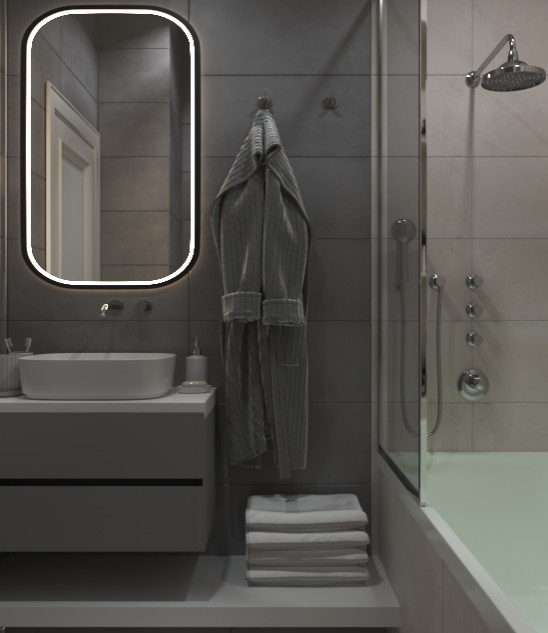 Обложка проекта: Маленький санузел 3м2  в современном стиле.