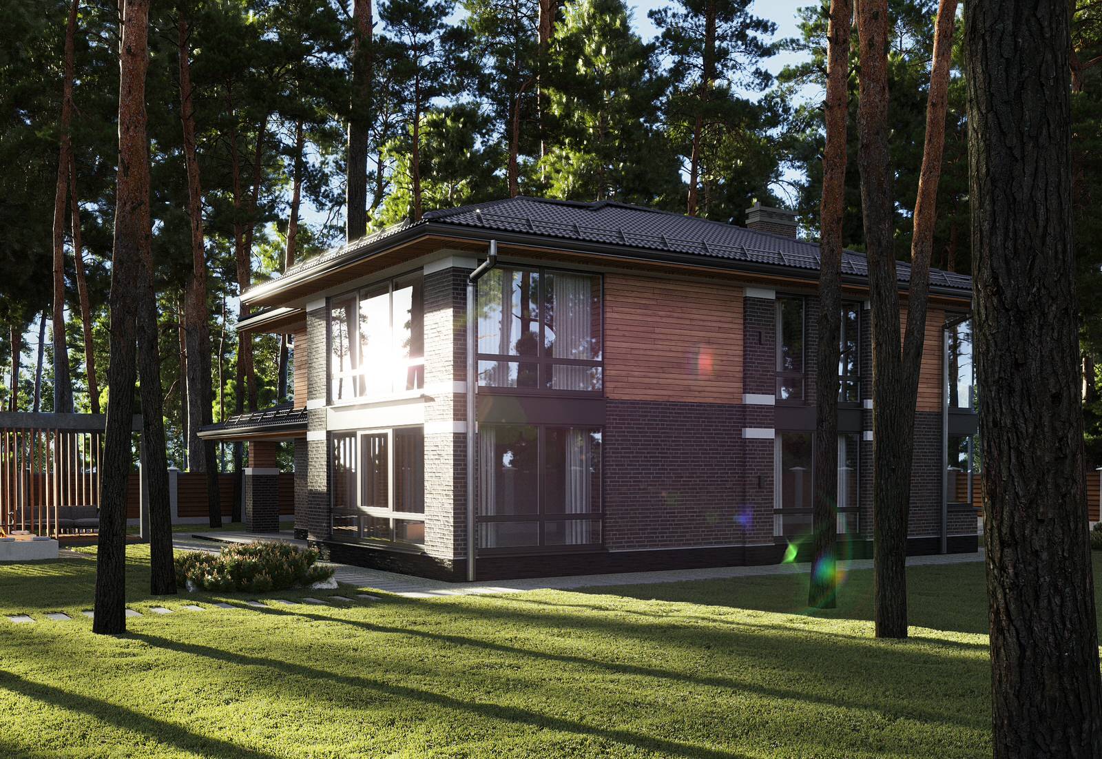 Дизайн интерьера и экстерьера, 3D визуализация. Частный дом в Ленинградской обла