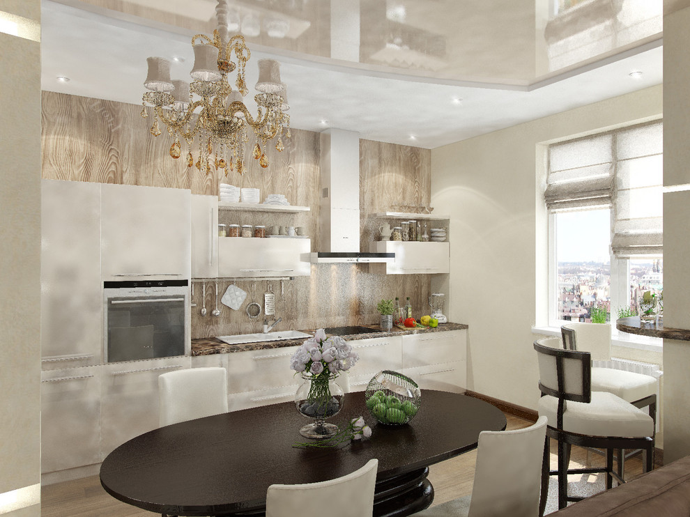 3D визуализация | Квартира в кремовых тонах с яркими акцентами