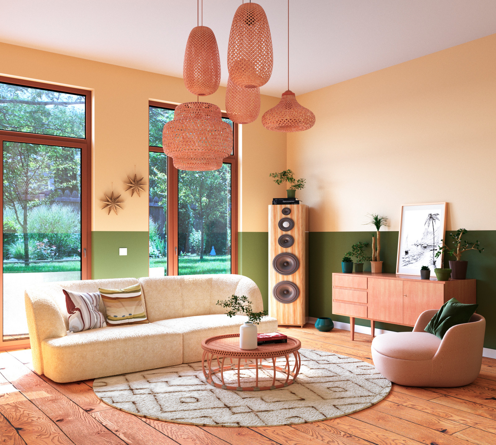 3 d визуализация гостиной