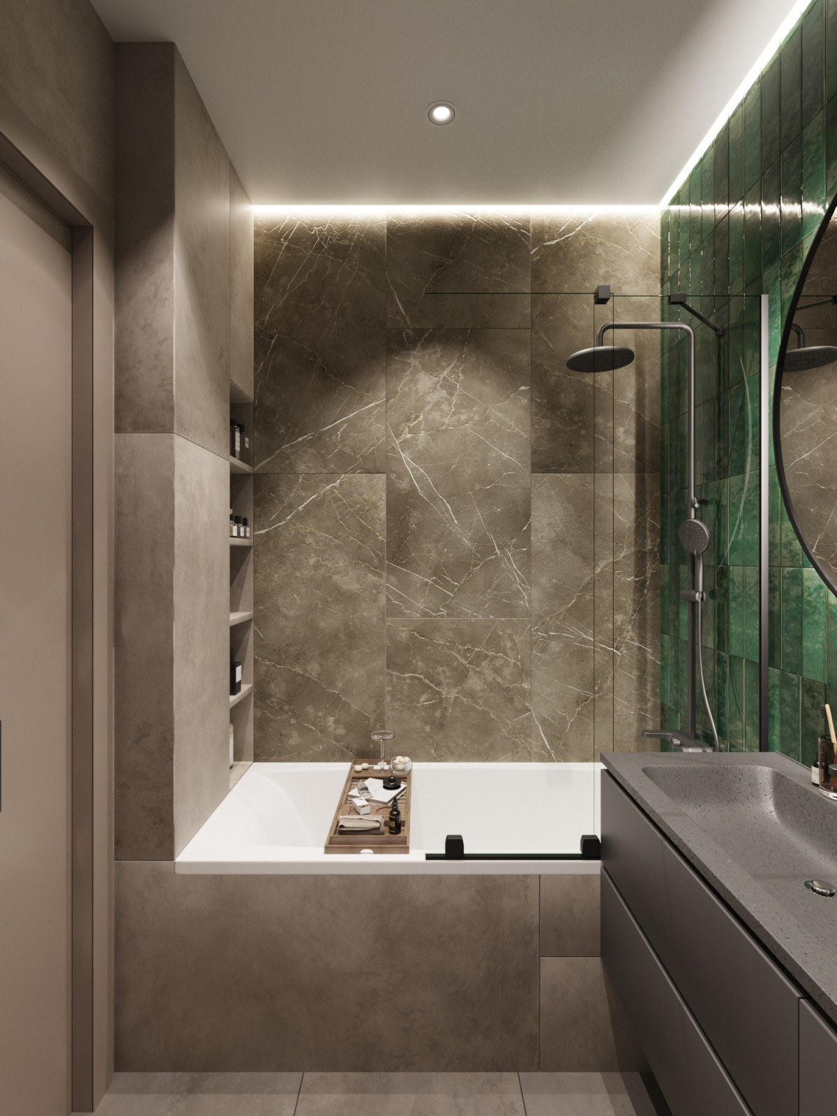 Дизайн-проект квартиры в темно серых тонах