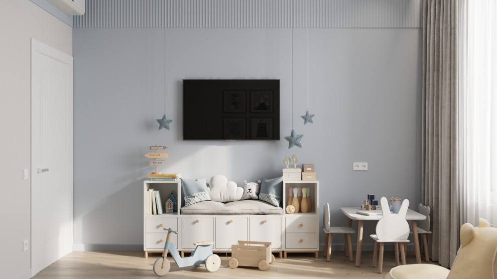 Детская комната для малыша в  постельных комнатах из проекта Дом в п.Княжий