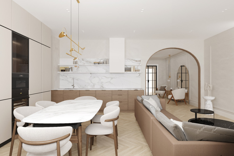 Современный таунхаус в теплой бежевой гамме