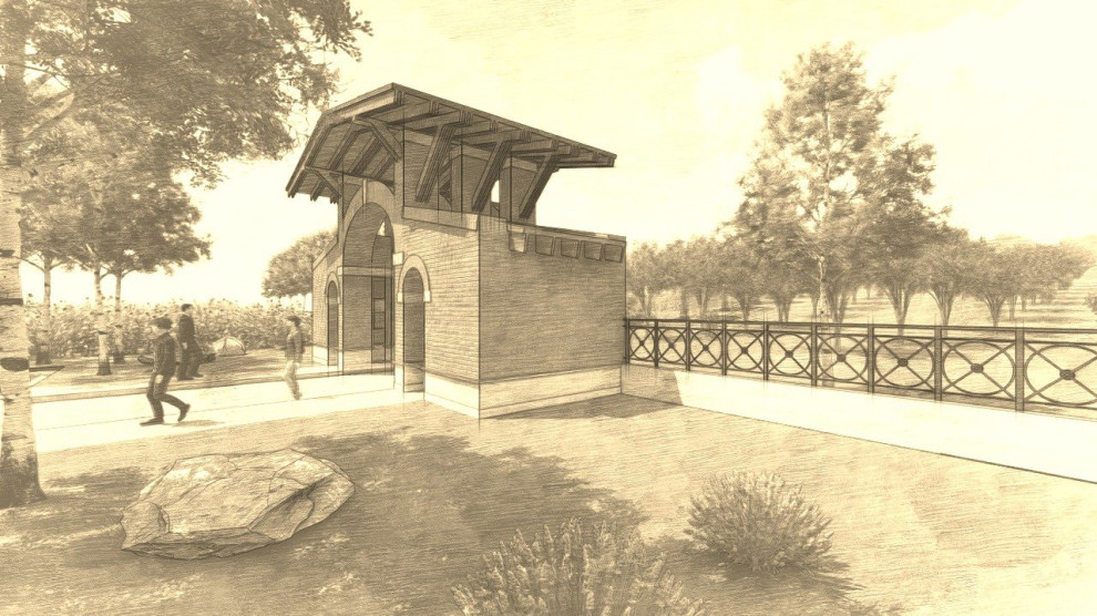 Entrance in small hotel complex