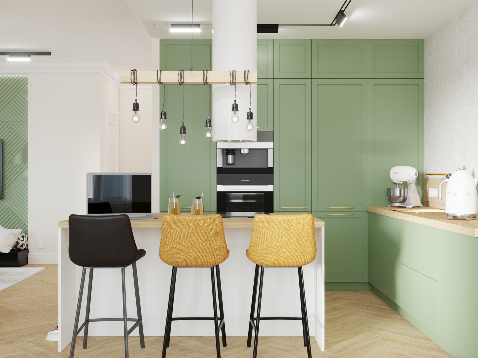 Яркий интерьер квартиры в стиле сканди