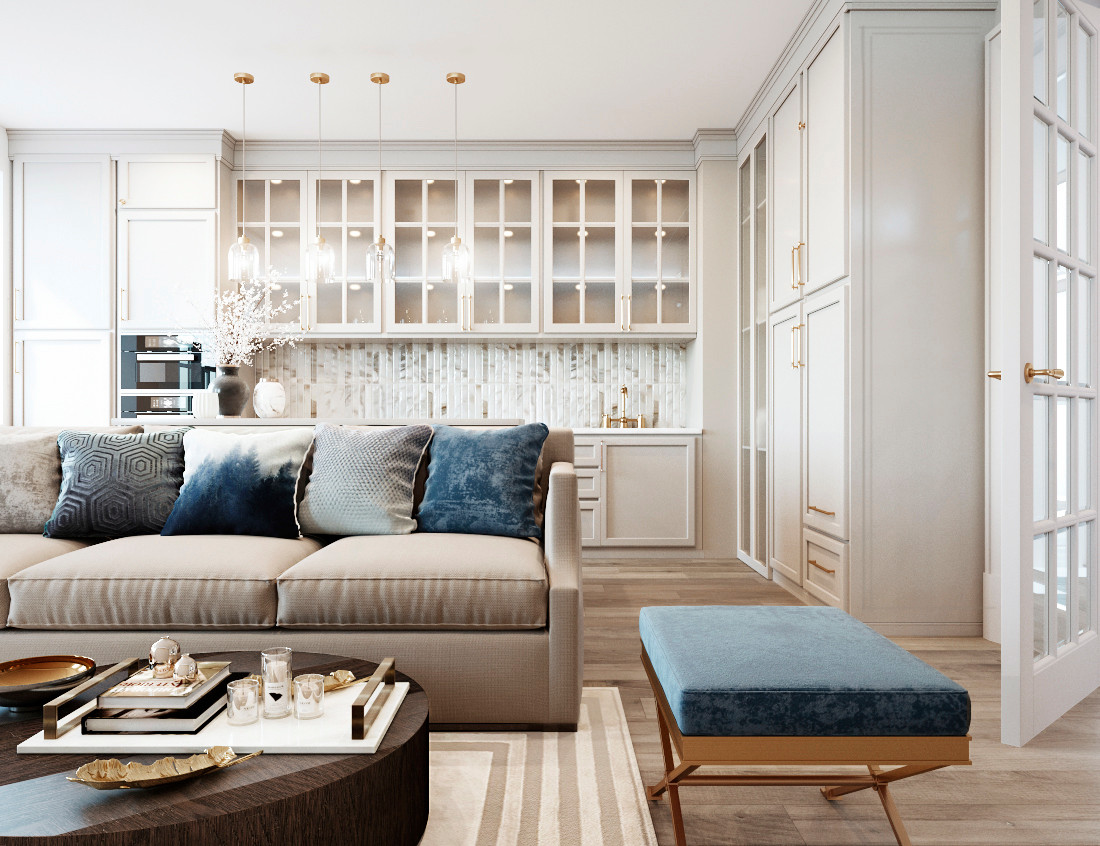 Интерьер кухни-гостиной