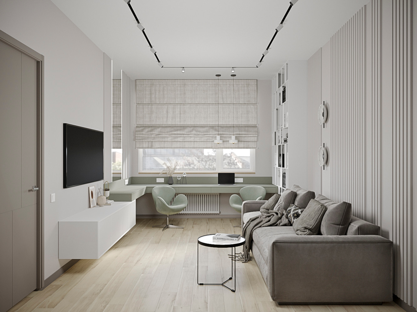 Интерьер 3-хкомнатной квартиры в ЖК "Тушино 2018"