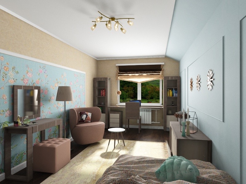 Дизайн проект  2 детской для девочки подростка (п.Жилино)