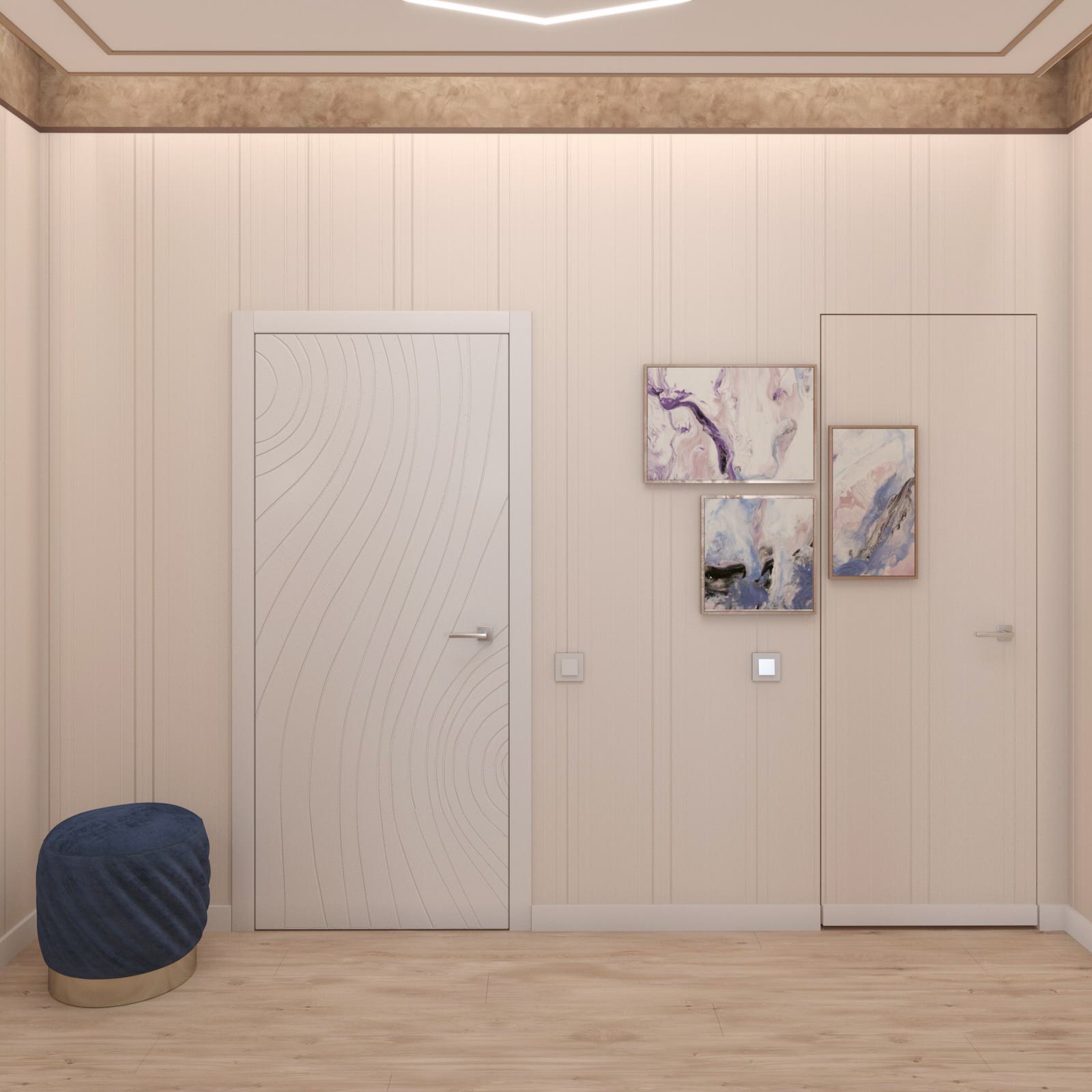 Дизайн прихожей в бежевых тонах