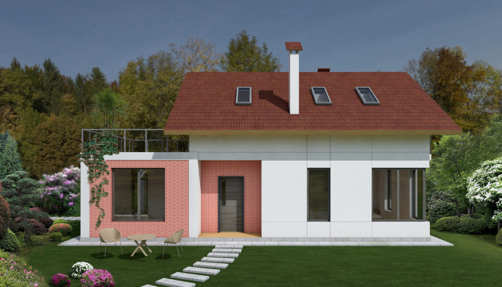 Дом с мансардой в приморском городе.