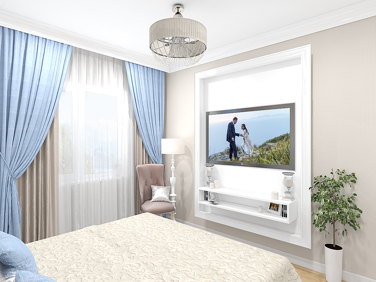 Спальня с линкрустой