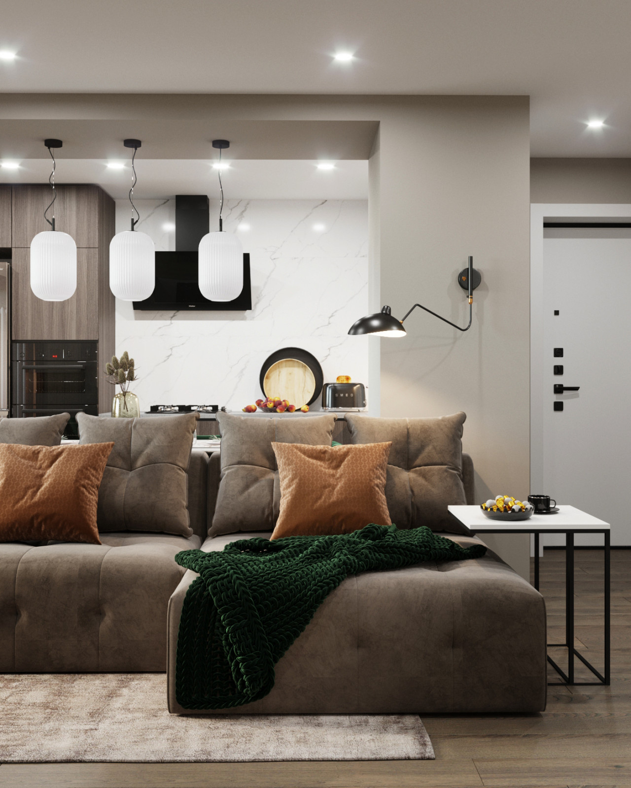 Обложка проекта: Квартира в современном стиле 64кв.м.