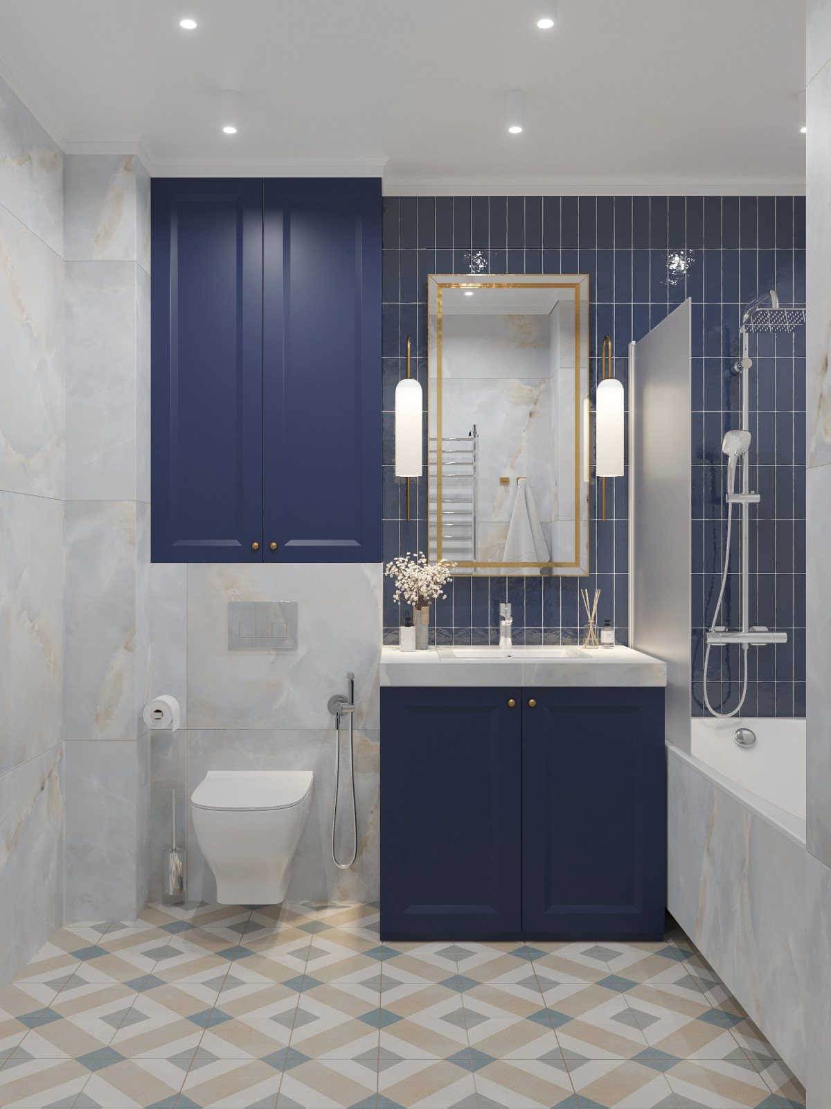 Обложка проекта: Санузлы с стиле неоклассика