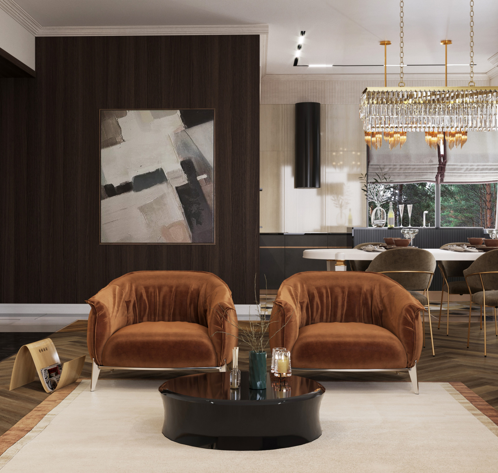 Обложка проекта: Дизайн -концепция кухни гостиной