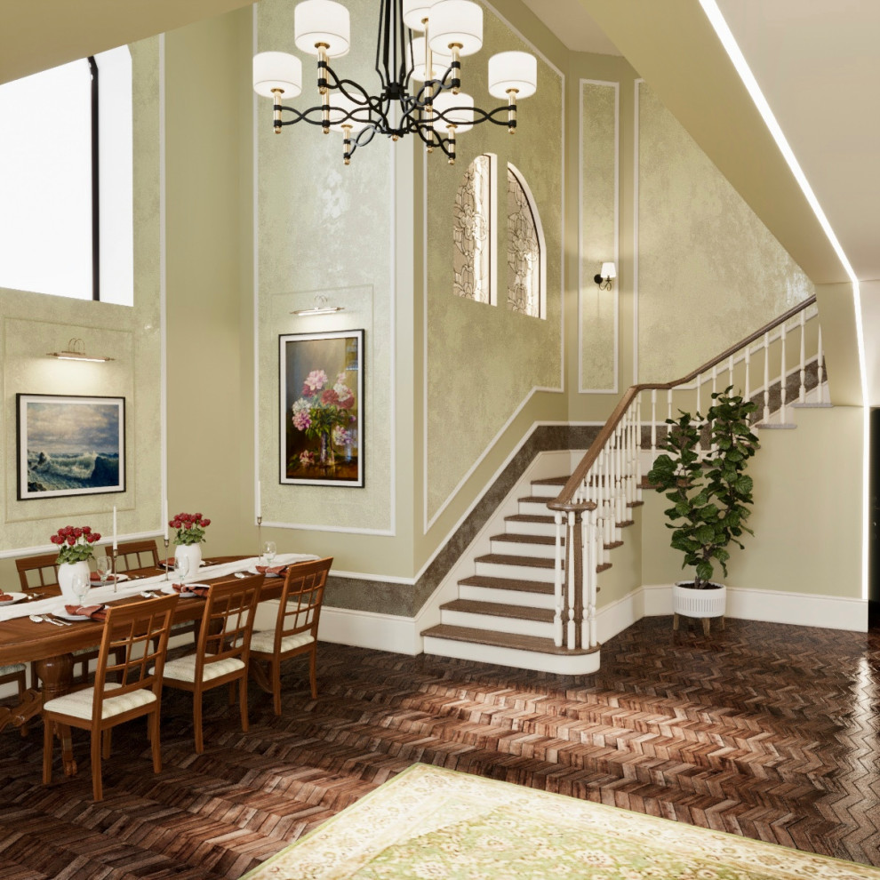 Обложка проекта: Визуализация проекта загородного дома в классическом стиле.