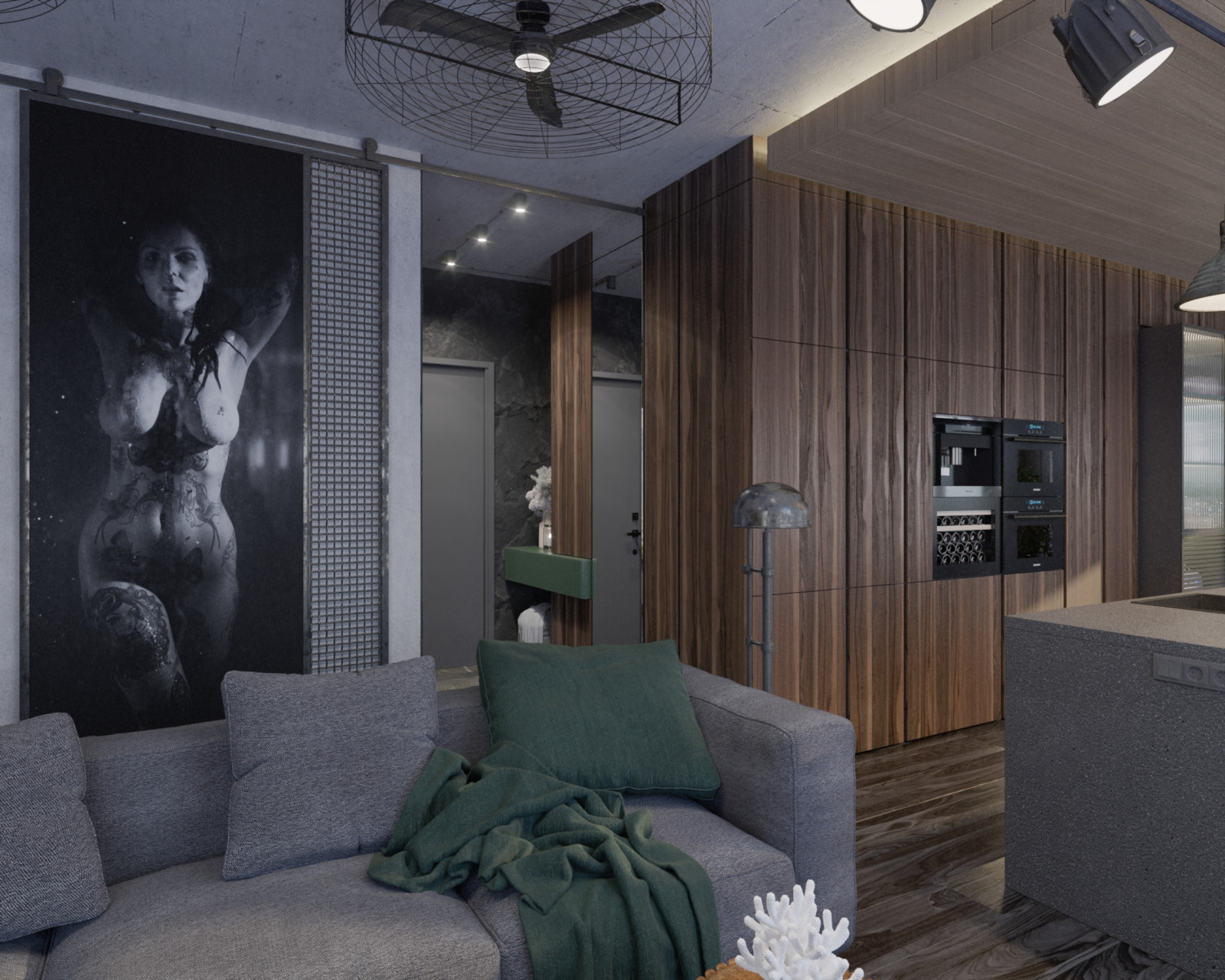 Квартира в стиле лофт, 105 м2
