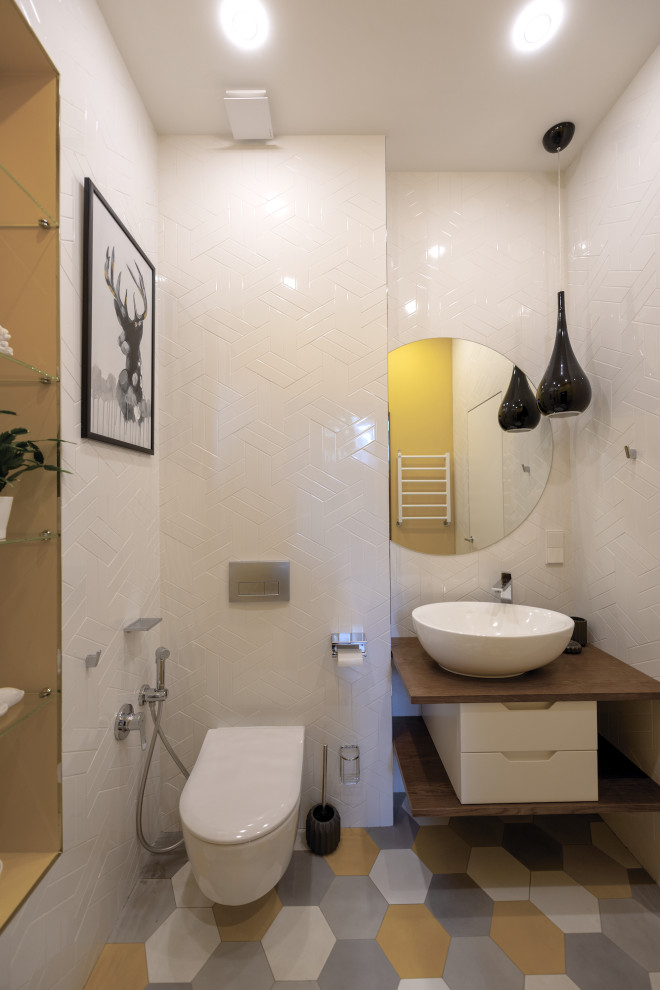 Тумба под раковину из шпона