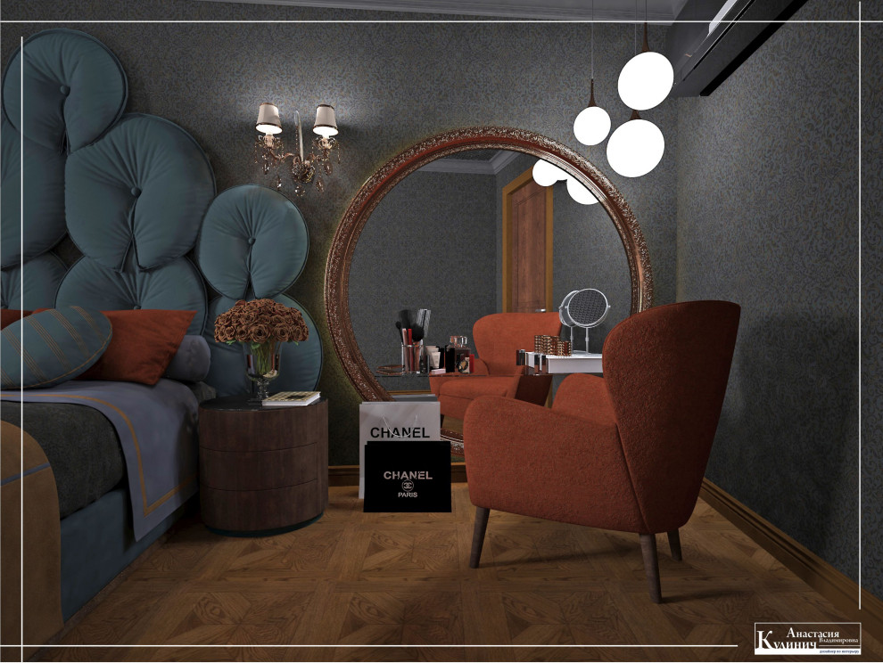 Королевская спальня, авторский микс стилей. Проект 2019г