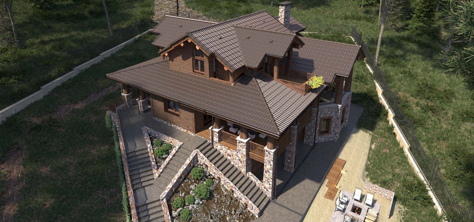 Частный дом в горном Американском стиле