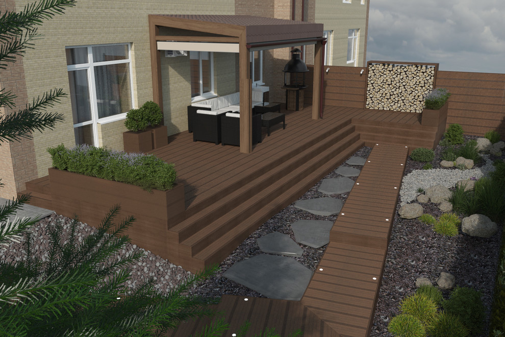 Ландшафтный дизайн придомовой территории на ул. Лазо в г. Хабаровске