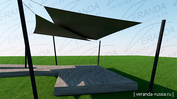 Теневые паруса для зоны отдыха на загородном участке