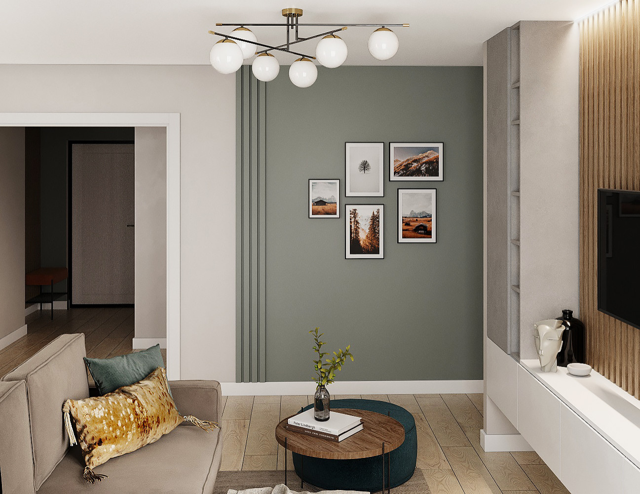 Квартира в оттенках зеленого