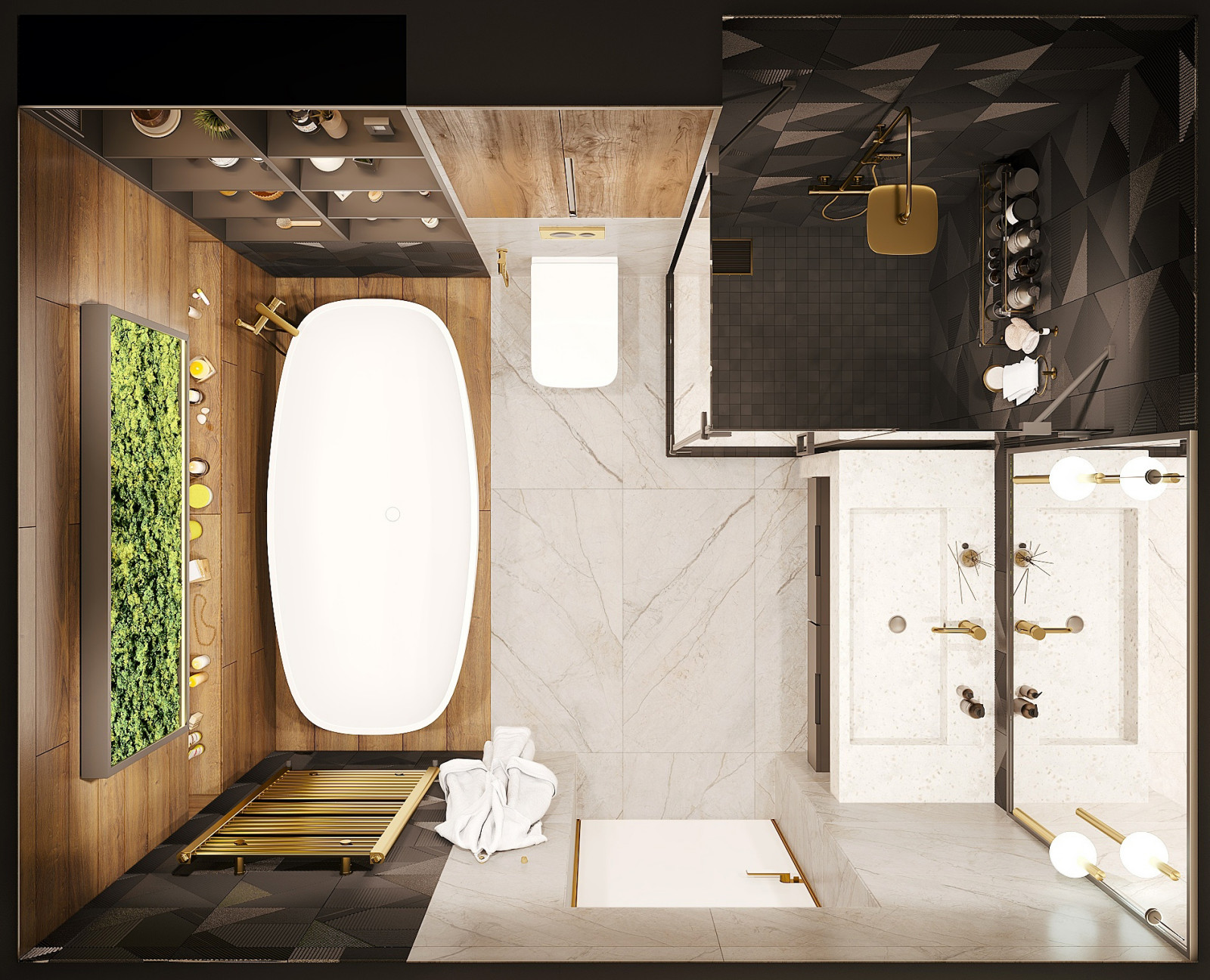 Обложка проекта: Ванная комната в трёхкомнатной квартире в Ярославле