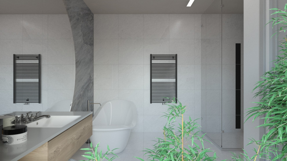 Загородный дом с высокими мансардными потолками