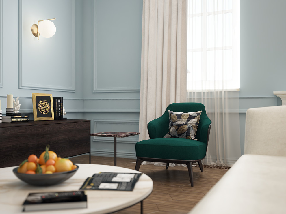 ЖК «Донской Олимп». Дизайн гостиной в парижском стиле