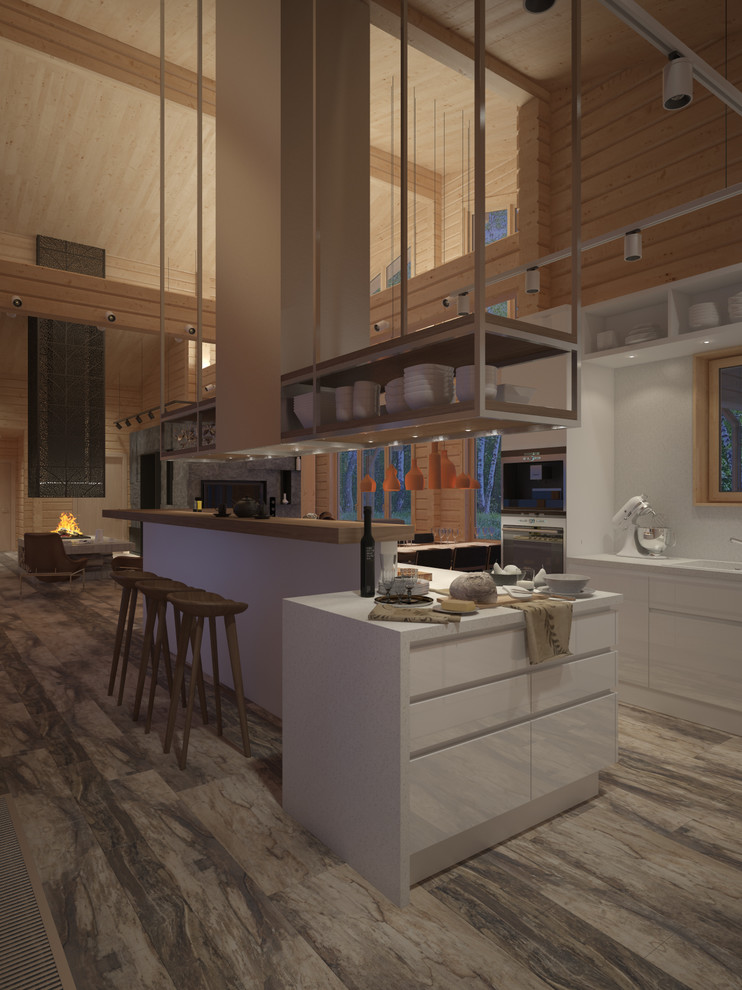 проект интерьеров коттеджа из бруса